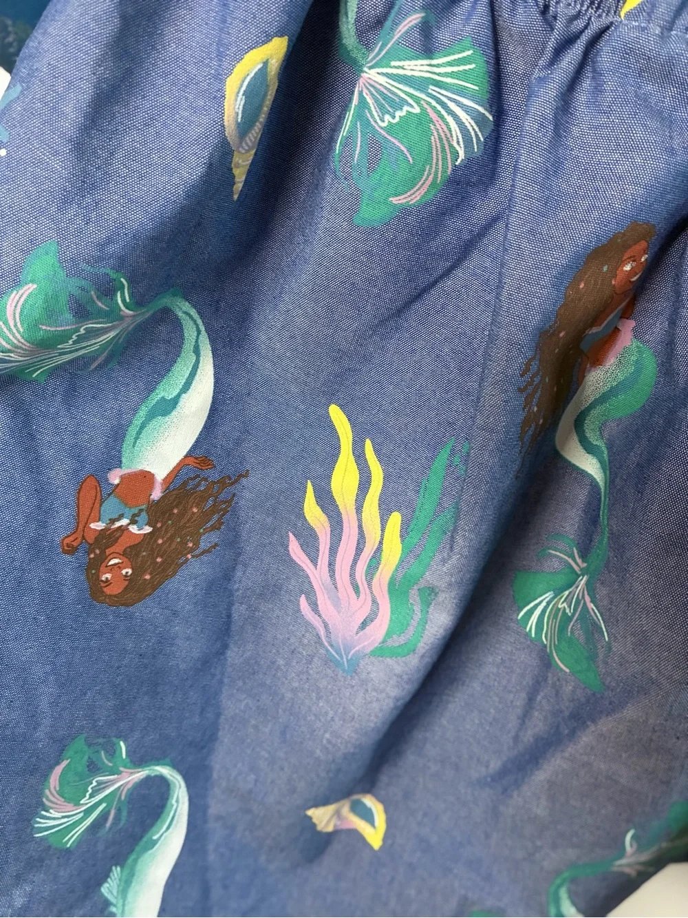 Disney Blue Mermaid Print Flutter Sleeve Dress